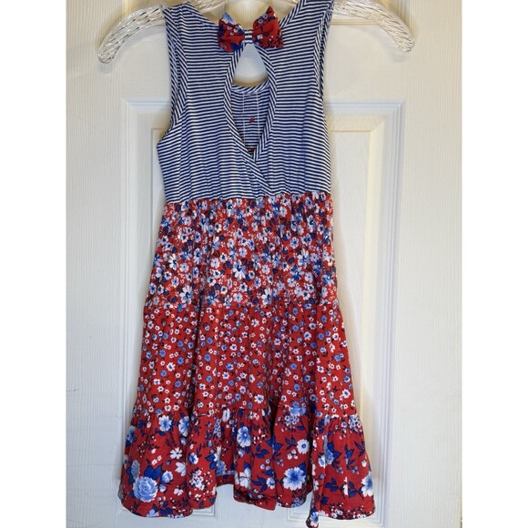 Jona Michelle Girls Dress Size 7,  Floral, Sleeveless, Ruffled Hem, - Picture 2 of 2